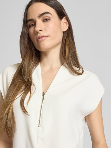 Calvin Klein Womenswear Regular fit blouseshirt met V-hals, model 'GEORGETTE' Wit - 3