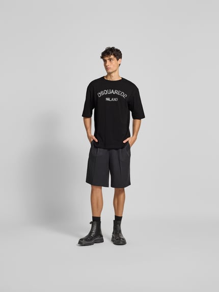 Dsquared2 Loose Fit T-Shirt mit Logo-Print BLACK 1