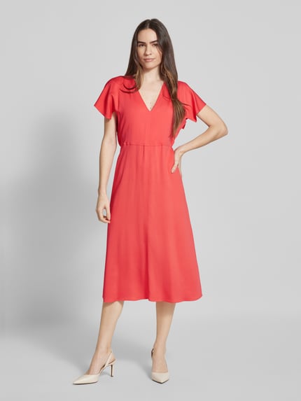 BOSS Midi-jurk met V-hals, model 'Dieshana' Felroze - 4