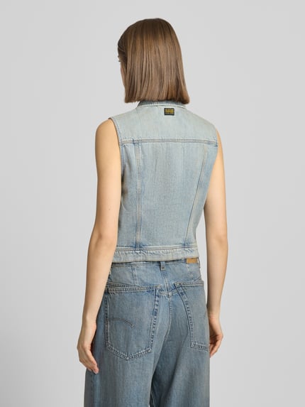 G-Star RAW Kamizelka jeansowa o kroju slim fit z efektem znoszenia Jeansowy niebieski 5