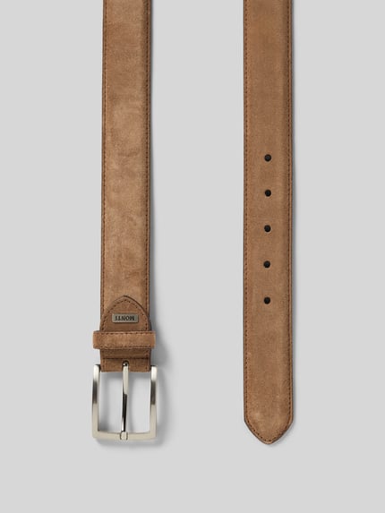 MONTI Leren riem met doornsluiting, model 'MONTREAL' Cognac - 3