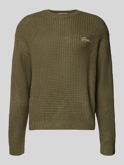 REVIEW Gebreide pullover met ronde hals Olijfgroen - 2