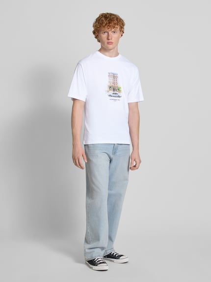 REVIEW T-Shirt mit Label-Print Weiss 1