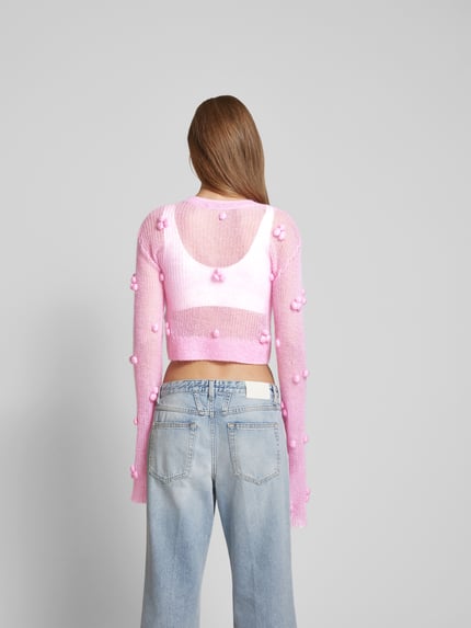 ROTATE Shirt met lange mouwen met geribde afwerkingen Felroze - 5
