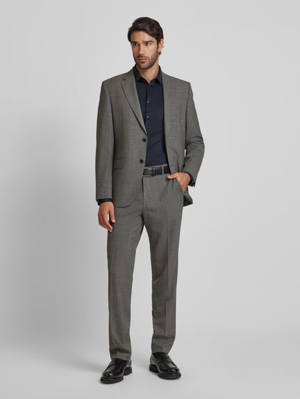 Jake*s Super Slim Fit Business-Hemd mit Kentkragen Black 1