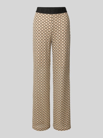 Raffaello Rossi Straight Leg Stoffhose mit elastischem Label-Bund Modell 'ELAINE' Beige 2