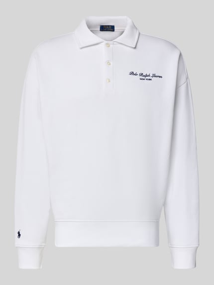 Produktfoto, wit Relaxed Fit sweatshirt uit katoenmix van Polo Ralph Lauren, fijn oppervlak, rechte zoom, Heren sweatshirt
