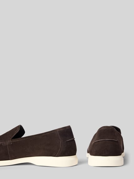 Productfoto, Loafers aus leer model 'STRIDE FLEX' van Lloyd, heren, echt leer, afgeronde punt, comfortmodel, hakhoogte maat 44 2 cm, schachthoogte 7 cm, schachtbreedte 12 cm, bruin met witte zool, zachte textuur