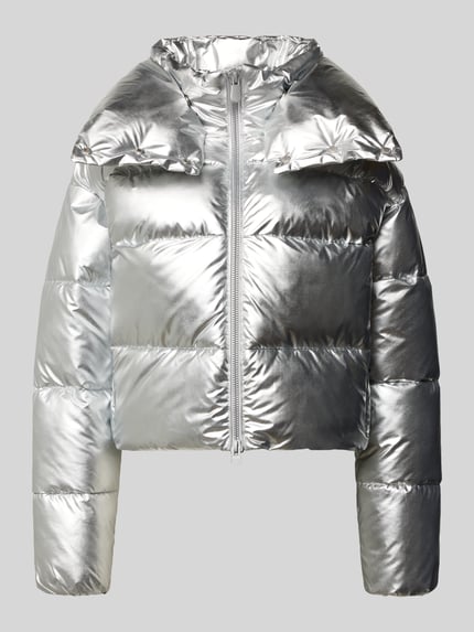 Save The Duck Cropped Steppjacke mit Stehkragen Modell 'GISELLE' Silber 2