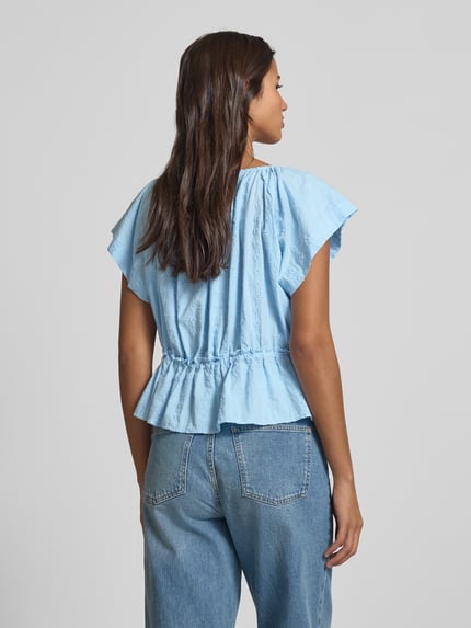 Scotch & Soda Bluzka o kroju regular fit z fakturowanym wzorem Jasnoniebieski 5
