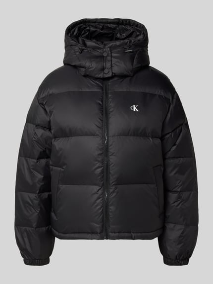 Calvin Klein Jeans Kurtka pikowana o kroju regular fit z nadrukiem logo model ‘Midweight’ Czarny 2