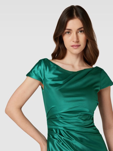 LUXUAR FASHION Sukienka koktajlowa z marszczeniami Ciemnozielony 3