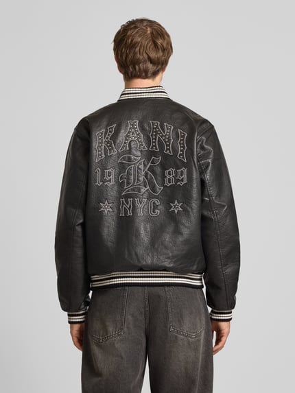 Karl Kani College-Jacke in Leder-Optik mit Label-Stitching Black 5