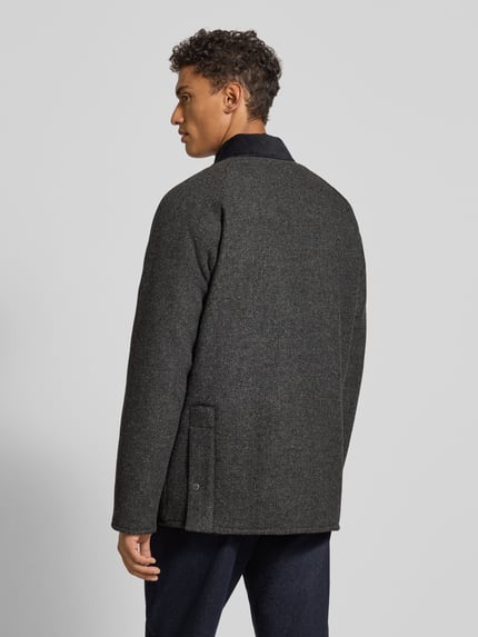 Barbour Regular fit wollen jack met corduroy, model 'BEDALE' Antraciet - 5