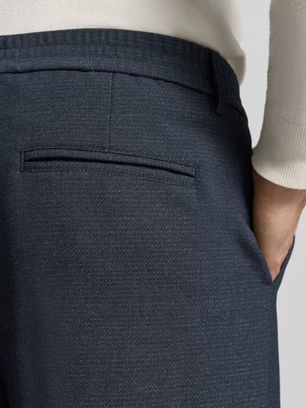 Casual Friday Regular fit bandplooibroek met elastische band model 'GRANT' Marineblauw - 3