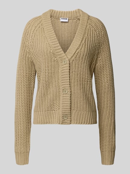 NOISY MAY® Strickjacke mit V-Ausschnitt Modell 'CHARLIE' Beige 2