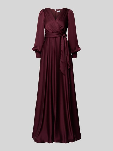 Jake*s Cocktail Abendkleid mit V-Ausschnitt Dunkelrot 2