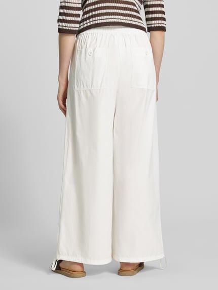 Weekend Max Mara Regular Fit Weite Hose aus reiner Baumwolle Modell 'BELLICO' Weiss 5