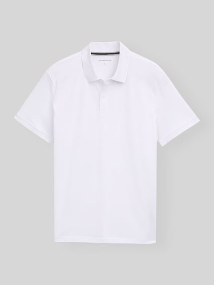 Tom Tailor Regular Fit Poloshirt aus reiner Baumwolle Offwhite 2