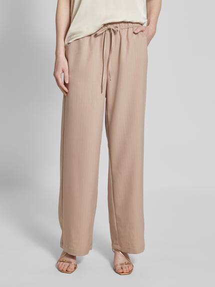 VILA Wide Leg Stoffhose mit Tunnelzug Modell 'WILMA' Beige 4