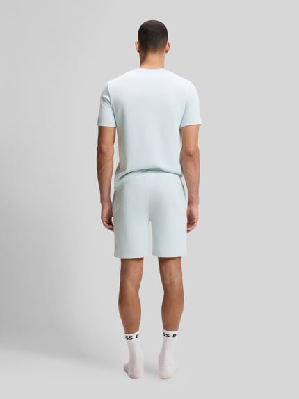 BOSS Regular Fit Sweatshorts aus Baumwoll-Mix Hellblau 5