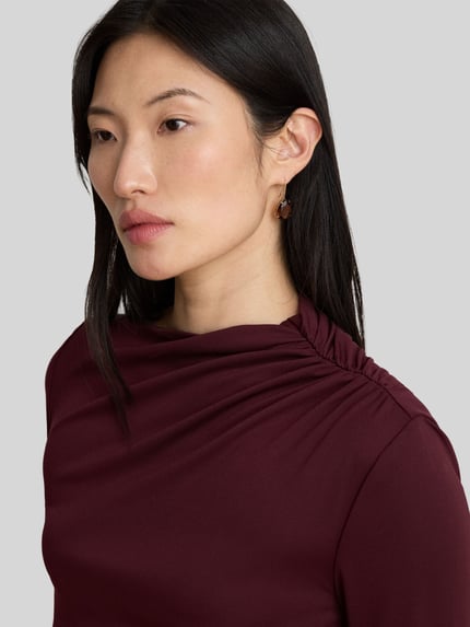 Lauren Ralph Lauren Fit and Flare Freizeitkleid langen Ärmeln Bordeaux 3