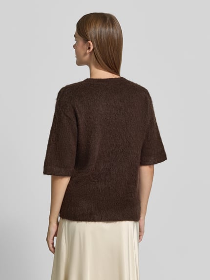 OPUS Pullover aus Mohair mit Halbarm Modell 'Pammi' Dunkelbraun 5