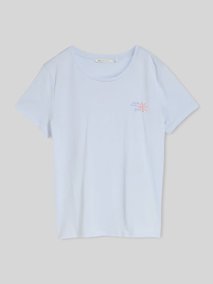 Tom Tailor Denim regular fit T-shirt van puur katoen Lichtblauw - 2