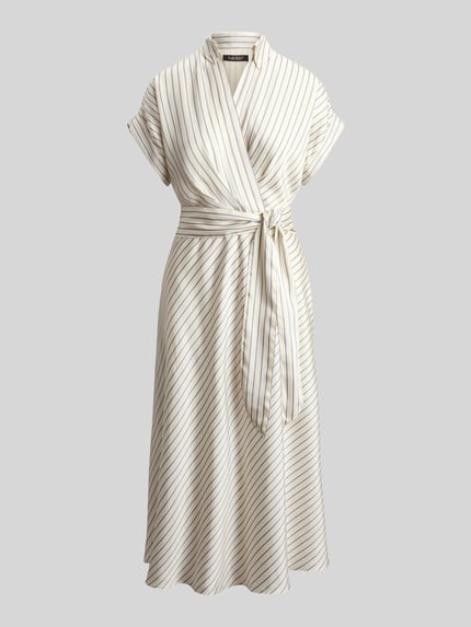 Lauren Ralph Lauren Tailliertes Hemdblusenkleid mit Bindegürtel Ecru 2