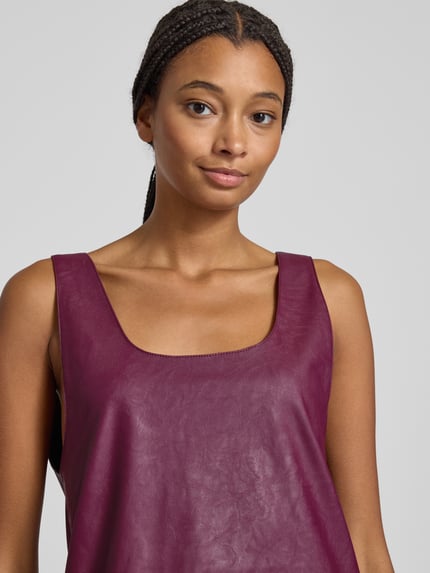 ONLY Sukienka mini o kroju oversized bez rękawów model ‘JOSIE’ Bordowy 3