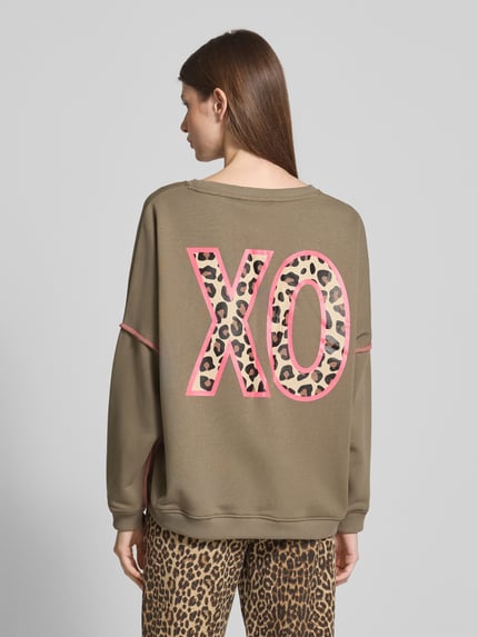 miss goodlife Sweatshirt met pailletten en ronde hals Olijfgroen - 5