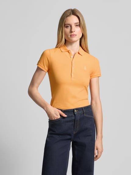 Polo Ralph Lauren Poloshirt mit Label-Stitching Modell 'JULIE' Orange 4