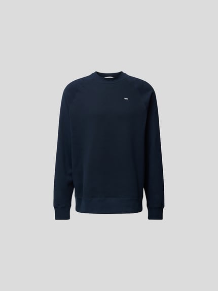 WOOD WOOD Sweatshirt met labelprint Donkerblauw - 2