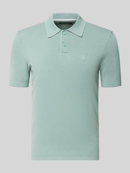 Produktfoto, Regular Fit Poloshirt aus reiner Baumwolle von Marc O'Polo, kolor jednolity, krój regular fit, polobawełniany, logo na piersi, jasnomiętowy odcień, krótki rękaw z zawinięciem, struktura dzianinowa