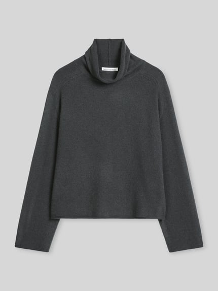 Marc O'Polo Rollkragenpullover mit Label-Detail Anthrazit 2
