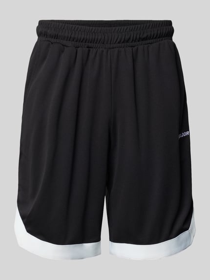 Produktfoto, Relaxed Fit Shorts mit elastischem Bund von Pegador in Schwarz mit Logo-Stitching, Elastikbund und Eingrifftaschen, Herren
