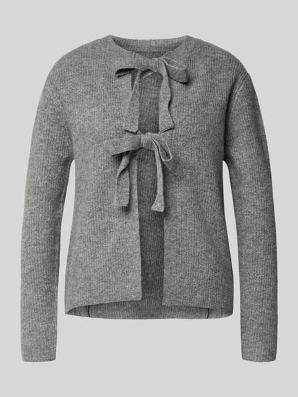 PIECES Regular Fit Strickjacke mit Woll-Anteil Modell 'SILLY' Mittelgrau Melange 2