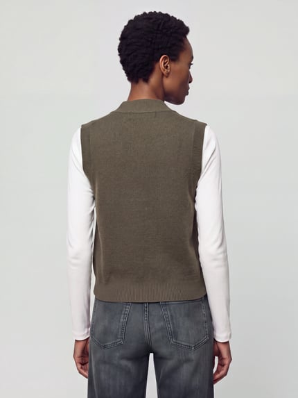 VERO MODA Strickweste mit V-Ausschnitt Dunkelgruen 5