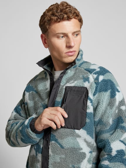 Helly Hansen Fleece Jacke mit Brusttasche Modell 'Panorama Printed Pile' Graphit 3