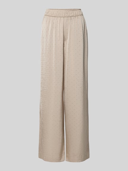 mbyM Broek met wijde pijpen en siersteentjes, model 'Asaka' Zand - 2