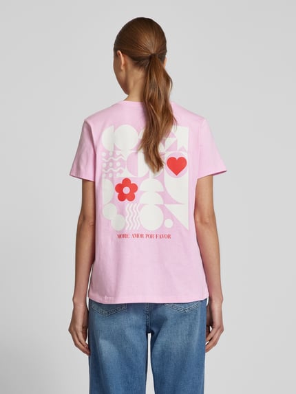 VERO MODA Regular Fit T-Shirt aus reiner Baumwolle Modell 'VANESSA' Hellrosa 5