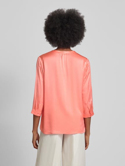 Milano Italy Bluse aus Viskose mit Tunikakragen Rosa 5