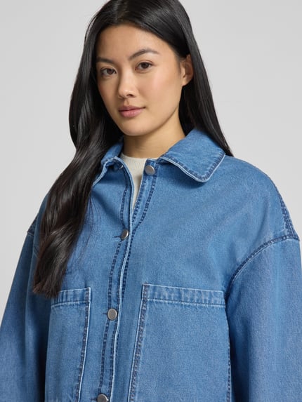 IQ Studio Loose Fit Jeansjacke mit Woll-Anteil Dunkelblau 3
