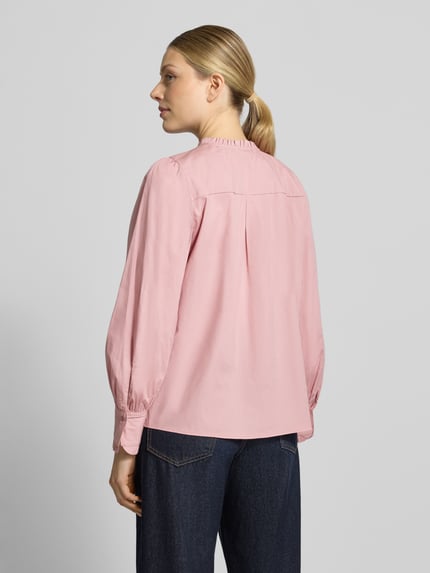 MORE & MORE Bluse mit Rüschenkragen und abgerundetem Saum Rose 5