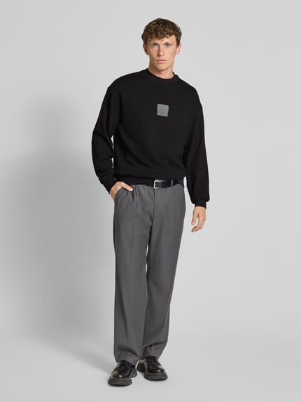 HUGO Sweatshirt mit Label-Print Modell 'Split Hugo' Black 1