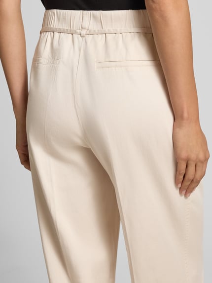 OPUS Straight leg stoffen broek met persplooien, model 'Meeri' Zand - 3