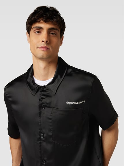 HAN Kjobenhavn Vrijetijdsoverhemd met labelstitching Zwart - 3