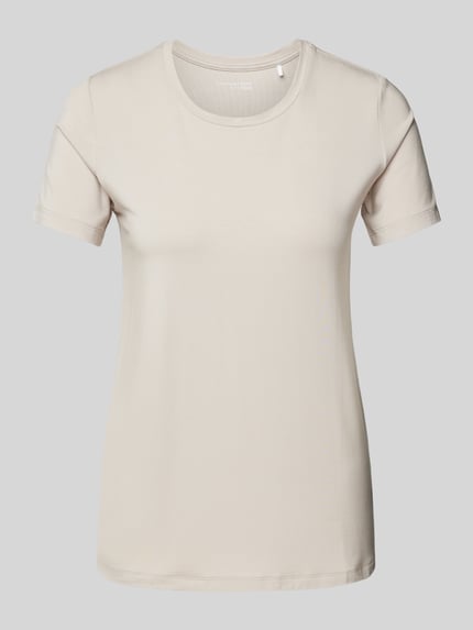 SCHIESSER T-shirt met geribde ronde hals Beige - 2