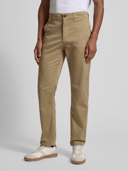 BOSS Orange Regular fit chino met ceintuurlussen Beige - 4