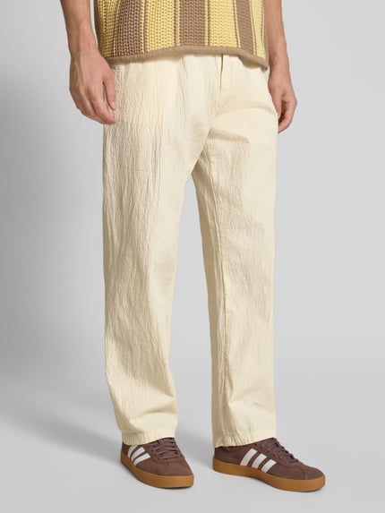 REVIEW Straight Fit Stoffhose aus Baumwoll-Mix Ecru 4